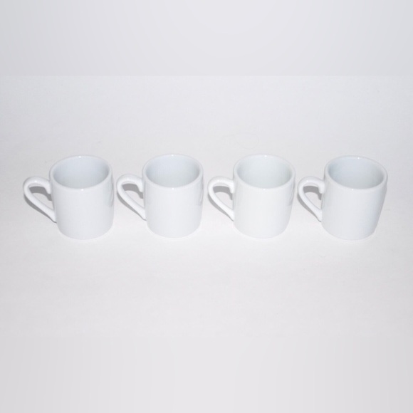(4) Sur La Table Single Espresso White Porcelain Coffee Mini Mug Cups Set - Picture 1 of 4